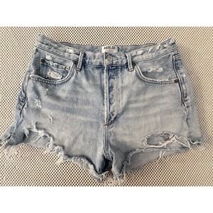 AGOLDE Jean Shorts Women Sz 29 Jaden High Rise Cut Off Destroy Denim A038 I-811